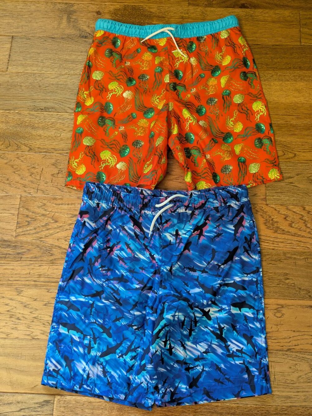 NEW Land's End Boys Husky Printed Volley Swim Trunks Lot of 2 Size XXL (18H-20H)